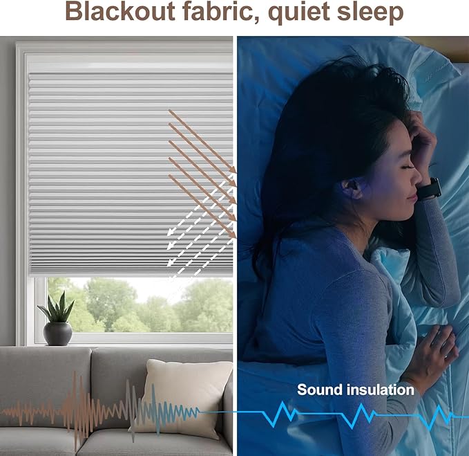 Godark Motorized Blackout Cellular Shades Compatible with Alexa/Google Home Electric Blinds Smart Honeycomb Shades for Windows Automatic Blinds with Remote Custom Size-Off White