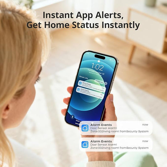 Security Systems for House,App Control with Real-Time Alert No Monthly Fees Keyboard Home Security Systems,WiFi+GSM/4G DIY Kit for Smart Life or Tuya,Compatible with Alexa/Google,Apartment