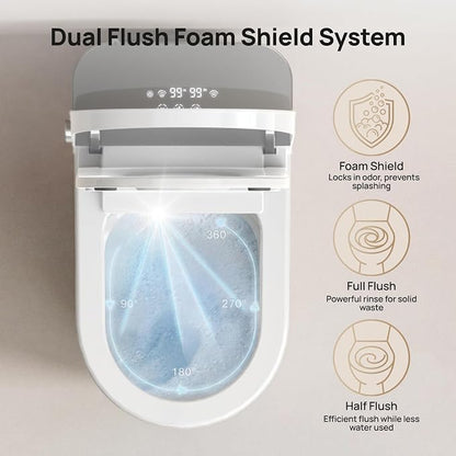 Smart Toilet with Bidet Built-in: Super Gentle Wash Bidet Toilet with Dryer