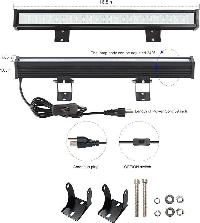 2-Pack Black Light LED Black Light Bars, IP65 Waterproof Black Lights, Glow-in-The-Dark Party Lights for Blacklight Parties, bedrooms, Body Paint, Stage Lighting, and Fluorescent Poster