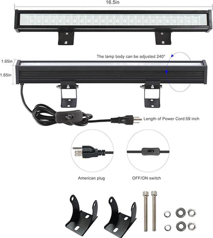 2-Pack Black Light LED Black Light Bars, IP65 Waterproof Black Lights, Glow-in-The-Dark Party Lights for Blacklight Parties, bedrooms, Body Paint, Stage Lighting, and Fluorescent Poster