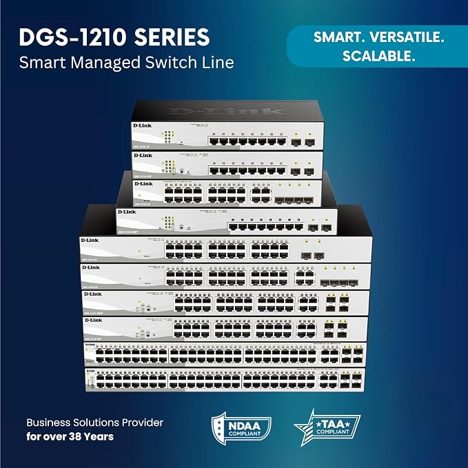 D-Link Systems 52-Port Gigabit Web Smart Switch including 4 Gigabit SFP Ports (DGS-1210-52)