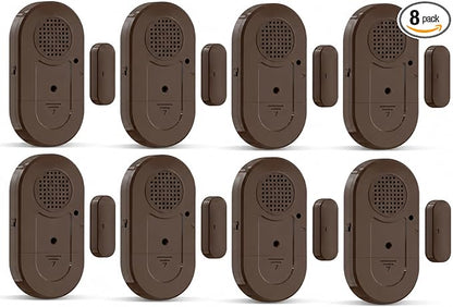 Sanjie Door Window Alarm Sensors, 8 Pack, 125dB, Volume Control | Easy-install door and window alarms with loud adjustable alerts, long battery life, and versatile use for home safety
