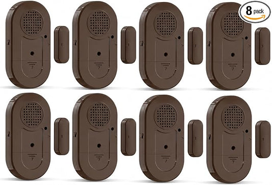 Sanjie Door Window Alarm Sensors, 8 Pack, 125dB, Volume Control | Easy-install door and window alarms with loud adjustable alerts, long battery life, and versatile use for home safety
