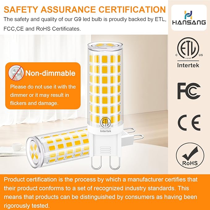 G9 LED Bulb Bi Pin Ceramic Base 2700K Soft White, 60W Halogen Equivalent T4 LED Light Bulbs, G9 Base Chandelier Light Bulb for Home Lighting, 600LM, Non-dimmable, 6 Pack