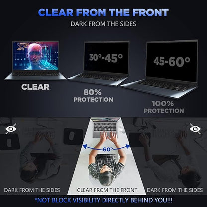 Magicmoon 15.6" Privacy Filter Screen Protector, Anti-Spy/Glare Film for 15.6 inch Widescreen Notebook Laptop with 16:9 Aspect Ratio (Width x Height:344mmx194mm)