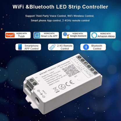 C05W RGBCCT LED Controller Tuya WiFi 2.4G RF 6Pin PWM for SMD FCOB Strip