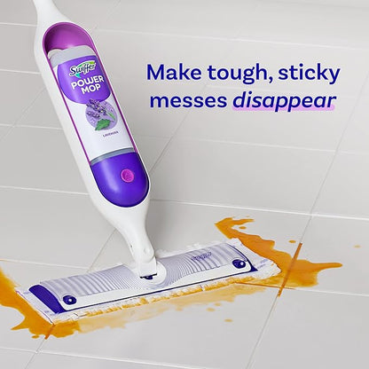 Swiffer Power Mop Refill Solution,Floor Cleaner for Mopping Tile,Vinyl,Laminate,Wood in Home,Bathroom,Kitchen, Multipurpose-Surface Solution for Floor Cleaning, Lavender Scent, 25.35 oz (Pack of 10)