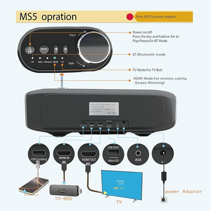 Karaoke Machine for TV with Dual Wireless Microphones, 6-Speaker Home Karaoke System, Screen Casting & HDMI 1080P Output,3D Surround Sound with DSP Audio, AI Hearing Protection for Kids & Family Party