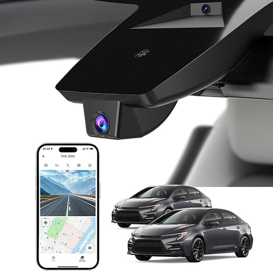 Front 4K Dash Cam for Toyota Corolla 2023 2024 2025 2026 Hybrid Sedan Hatchback(Not Corolla Cross), OEM-Look, UHD Video, WiFi & APP, Loop Recording,64GB Card
