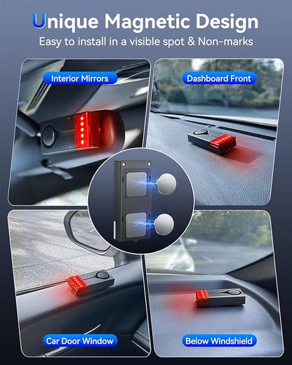 108dB Car Alarm System, Vehicle Anti-Theft Vibration Sensor Alarm & Red Light, Wireless Remote Anti Theft Car Device with Magnetic Install Design for Car, Truck (Upgrade 4.0)