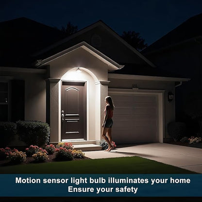 Motion Sensor Light Bulbs, Dusk to Dawn Outdoor Lighting, PAR38 Led Motion Sensor Flood Light 100 Watt Equivalent(15W), 6000K Daylight, Waterproof Outdoor/Indoor,(4 Pack)
