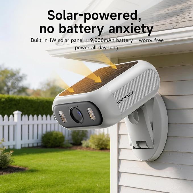 Solar Security Camera Wireless Outdoor, 2.4GHz 5GHz Dual Band WiFi Camera, Magnetic Folding Mount, AI Human/Vehicle Detection, Full Color Night Vision, Siren, 2-Way Talk for Home Garage Yard