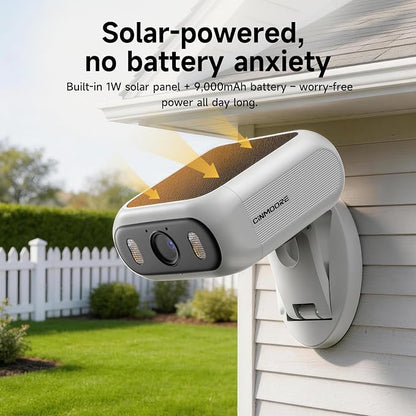 Solar Security Camera Wireless Outdoor, 2.4GHz 5GHz Dual Band WiFi Camera, Magnetic Folding Mount, AI Human/Vehicle Detection, Full Color Night Vision, Siren, 2-Way Talk for Home Garage Yard