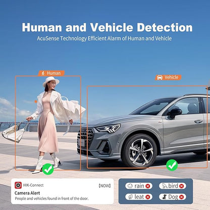 8MP/4K Outdoor IP Camera, DS-2CD2383G2-LI2U 2.8mm,Compatible with Hik NVR/Hik-Connect APP, Night Vision, Acusense Human/Vehicle Detection, 120dB WDR, IP67 Weatherproof, PoE/H.265+, Built-in Mic, 512GB