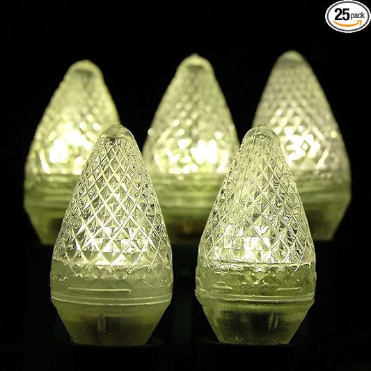 Smart-tech Pack of 25 LED Light Bulbs, C7, Warm White, Dimmable