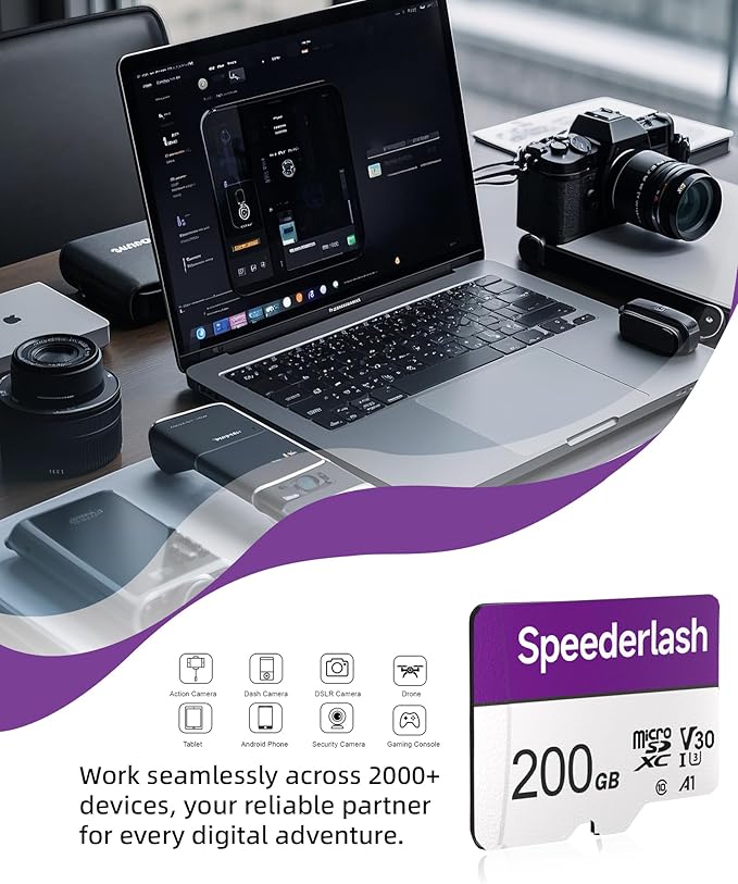 Micro SDXC Memory Card Speederlash (200GB-1pk)