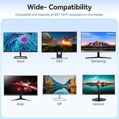 [2-Pack] 23 Inch Anti Blue Light Screen Protector Compatible with Lenovo Hp Dell Acer Asus Samsung etc Monitor 16:9 Aspect, Removable Anti Glare Filter Uv Blocker Shield Eye Protection Film Laptop