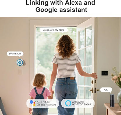 Alarm System for Home Security,WiFi+4G Smart Alarm Systems Kit with Instant App Alerts,NO Monthly Fees,Compatible with Alexa and Google,Smart Life or Tuya for Apartment,Kids Safety