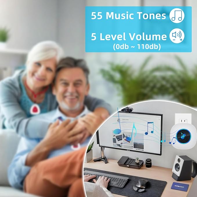 Caregiver Pager, Wireless SOS Call Button for Elderly at Home, Medical Life Alert System for Patients, Disabled, Nurses