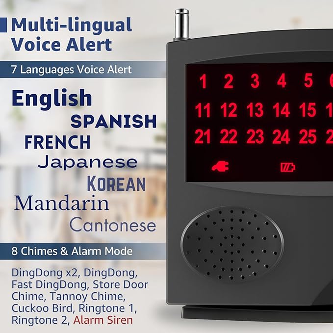 Nurse Call System Caregiver Pager Call System with 10 Dual Feature Call Buttons and 1 Central Monitoring Unit Clinic Care Restaurant Assisted Living Nursing Customers Patients Residents