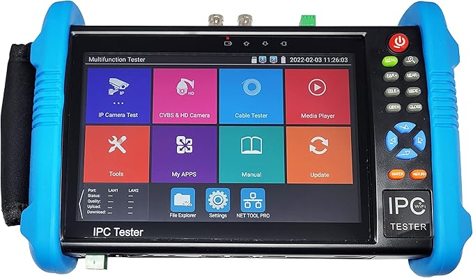 101AV IPS Touch Screen Security CCTV 7” 7in1 Test Monitor Support IP cam, Standard Analog Camera (CVBS) & HD TVI/AHD/CVI Camera up to 8MP