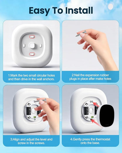 Thermostat Wall Plate Compatible with ecobee Smart Thermostat Essential Trim Kit 2025, 1 Pack, White