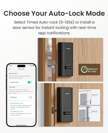 DESLOC Fingerprint Smart Lock with Handle, 16 Month Last, Built-in WiFi