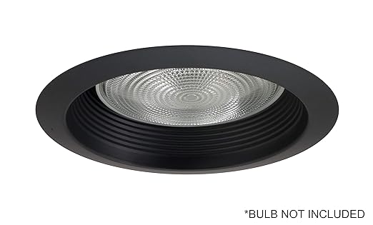NICOR Lighting 6 inch Black Airtight Recessed Cone Baffle Trim, Fits 6 inch Housings (17550ABK)