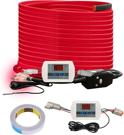 OEBLD Heat Tape for Water Pipes 80FT, Replaceable Smart Thermostat for Pipe Freeze Protection, Self-Regulating Roof Deicing Cable for Metal and Plastic Home Pipes, 110-120V
