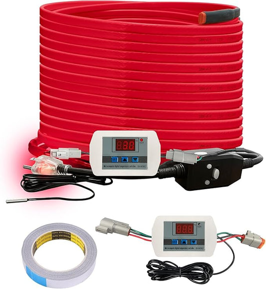 OEBLD Heat Tape for Water Pipes 80FT, Replaceable Smart Thermostat for Pipe Freeze Protection, Self-Regulating Roof Deicing Cable for Metal and Plastic Home Pipes, 110-120V