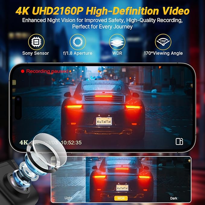 4K Dash Cam fit for Toyota Corolla Gen12 E210 2023 2024 2025 2026 Sedan Hybrid Hatchback, OEM Look, 2160P UHD Video, WiFi & APP, Loop Recording, G-Sensor, Parking Monitor, Easy to Set, 128GB Card
