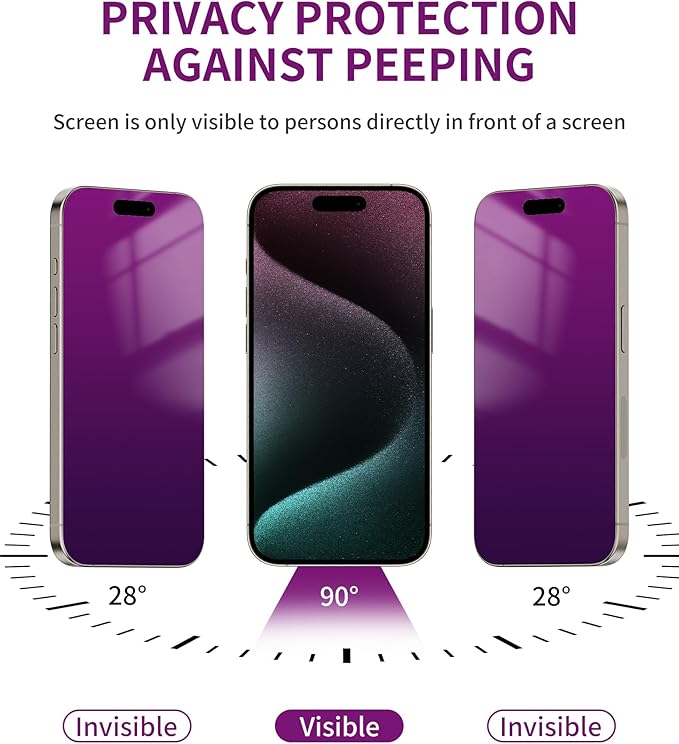 2 Pack Privacy Screen Protector for iPhone 17e Tempered Glass 6.1'' Private Saver Anti-Spy Eye Protection Anti-Scratch Full Coverage No Bubble