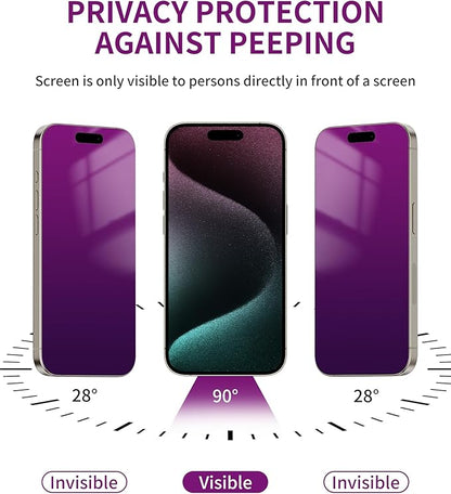 2 Pack Privacy Screen Protector for iPhone 17e Tempered Glass 6.1'' Private Saver Anti-Spy Eye Protection Anti-Scratch Full Coverage No Bubble