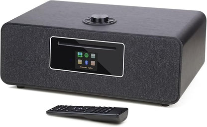 MS5 Upgrade Premium Internet Radio,Spotify HiFi,Bluetooth Stereo System for Home with CD Player,FM Radio, Acoustic Wood Cabinet,AUX & USB Input,50 Presets, OKTIV APP & Remote Control- Black Oak