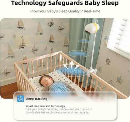 Ellie Pro Baby Monitor with Camera and Audio,5'' IPS 2K UHD Resolution,6000mAh Battery, Remote Pan-Tilt-5X Zoom, 2-Way Talk,No WiFi, Night Vision, Virtual Fence 24hr Play Back and 1000ft Range