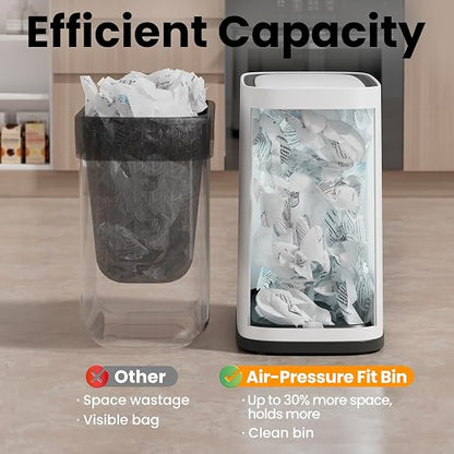 Bathroom Trash Can with Lid and Wheels, 10L/2.6 Gal Small Slim Garbage Can