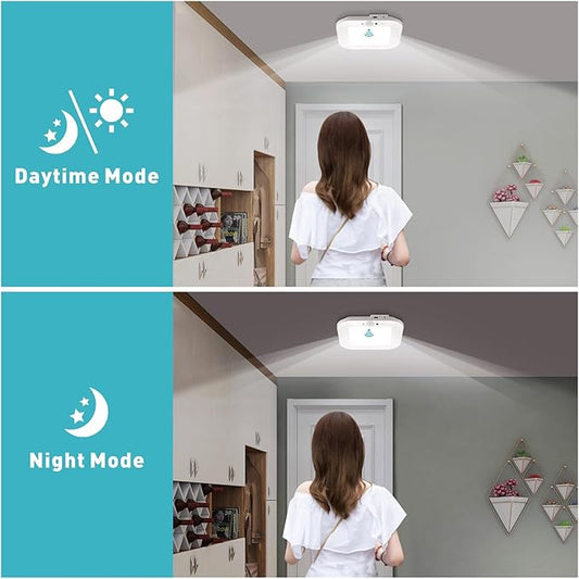 Rechargeable Motion Sensor Ceiling Light, 220LM 6000K Closet Light with USB Cable, 2000mAh Wireless LED Light for Stairway, Hallway, Pantry, Shower, Shed