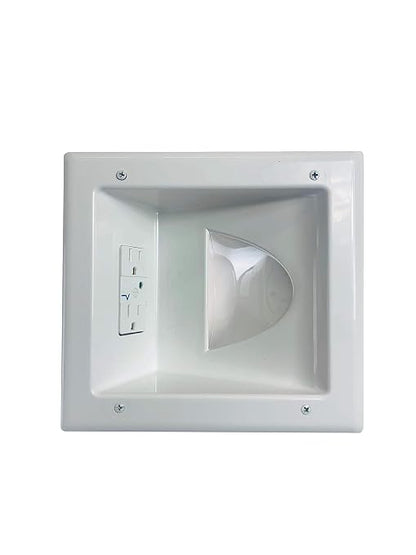 DATA COMM Electronics Media Plate with Duplex Surge Suppressor, White, 0 US