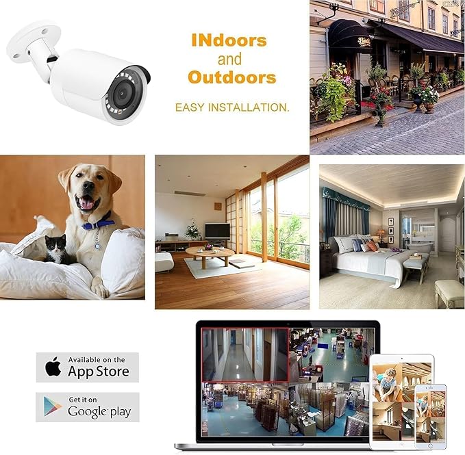 Real HD 4MP PoE IP Bullet Outdoor Camera, 2.8mm Wide Angle, H.265, IP66 Weatherproof, Compatible with Uniview NVR