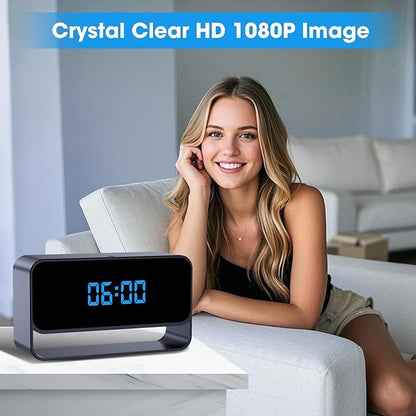 LIBREFLY Full HD 1080P WiFi Hidden Camera Clock – Wireless Spy Camera – Mini Nanny Cam for Home Security - Night Vision