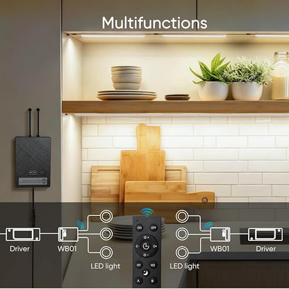 VST CCT LED Strip Controller, 2.4GHz WiFi Remote Control, Voice Control via Alexa & Google Assistant, App Control (Tuya), Touch Dimmer for Brightness & Color Temperature, 12V/24V 5A (Max 60W/120W)
