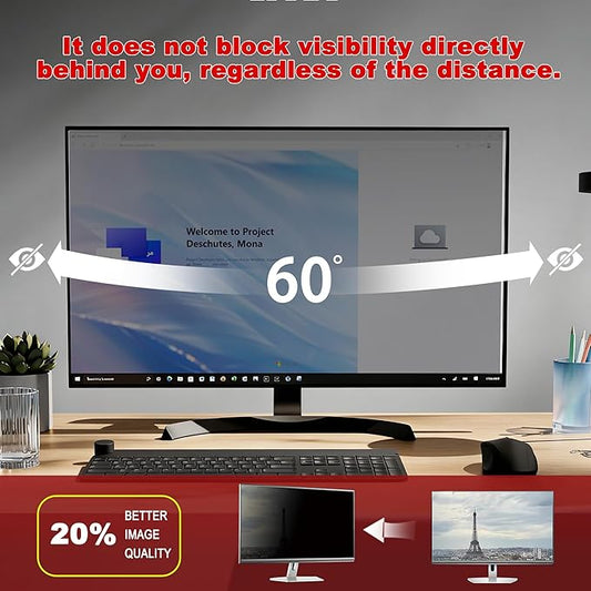 [2-Pack] 20 Inch Computer Privacy Screen Filter (16:9 Aspect Ratio) - Removable, Anti Glare & Blue Light Blocking, Compatible with HP Dell ASUS Acer Samsung Monitors
