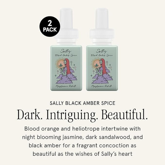 Pura Disney Collection Scent Refill - Smart Home Air Diffuser - Home Scent Refill - Up to 120-Hours of Premium Fragrance per Vial - Safe Diffuser Fragrance - 2 Pack, Sally Black Amber Spice