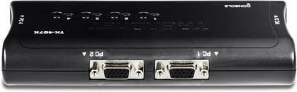 TRENDnet 4-Port USB KVM Switch, TK-407K, Black,NDAA & TAA Compliant