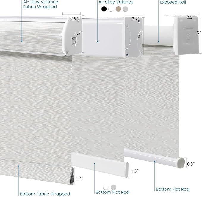 Motorized 100% Blackout Roller Shades – Custom Smart Blinds with Remote Control, Rechargeable Battery or Plug-in Motor, Tuya WiFi Optional, Home & Office Automatic Window Shades (Black/CH9296)