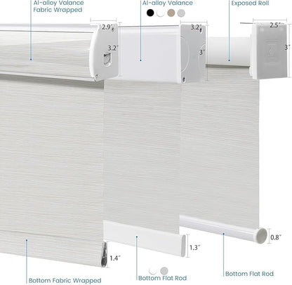 Motorized 100% Blackout Roller Shades – Custom Smart Blinds with Remote Control, Rechargeable Battery or Plug-in Motor, Tuya WiFi Optional, Home & Office Automatic Window Shades (Beige Yellow/CH9421)