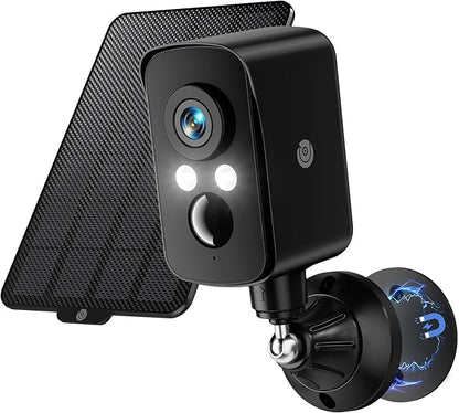 Cellular Security Camera Wireless Outdoor, No WiFi Need, Battery & Solar Powered, Magnetic, Free Human Detection, Free 7-Day Cloud/SD, Night Vison, Siren, 2-Way, IP65 Talk, 2K
