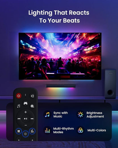 MEREDO Sound Bar for Smart TV 160W 3.1CH PC Gaming Soundbar with Subwoofer RGB Lighting Audio Sync Surround Sound System BT 5.3/HD-ARC/Optical/AUX/USB for Desktop Tablets Consoles Home Cinema