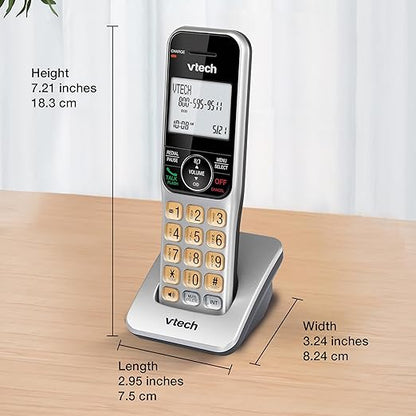 VTech 2-Handsets Cordless Phone System for Home with Call Block, Large Display & Buttons, Backlit Screen, Full-Duplex Speakerphone, Caller ID/Call Waiting, DECT 6.0, Table & Wall Mountable | CS5319-2